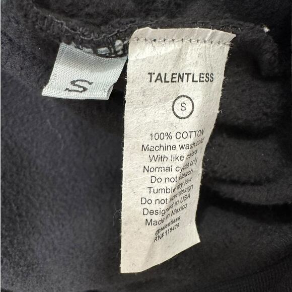 Talentless Mens Black & White Logo Hoodie Size Small - Picture 6 of 10